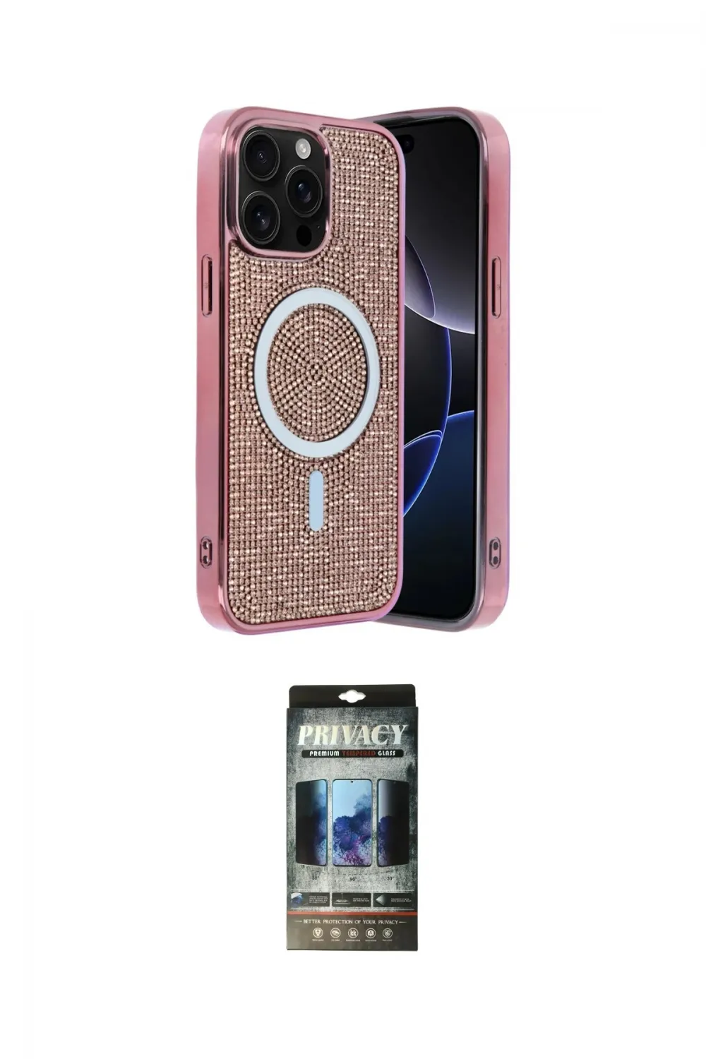 ieg™ iPhone 12 Pro Kılıf Eksen Çizgi - Siyah 34D Hayalet Izgaralı Cam