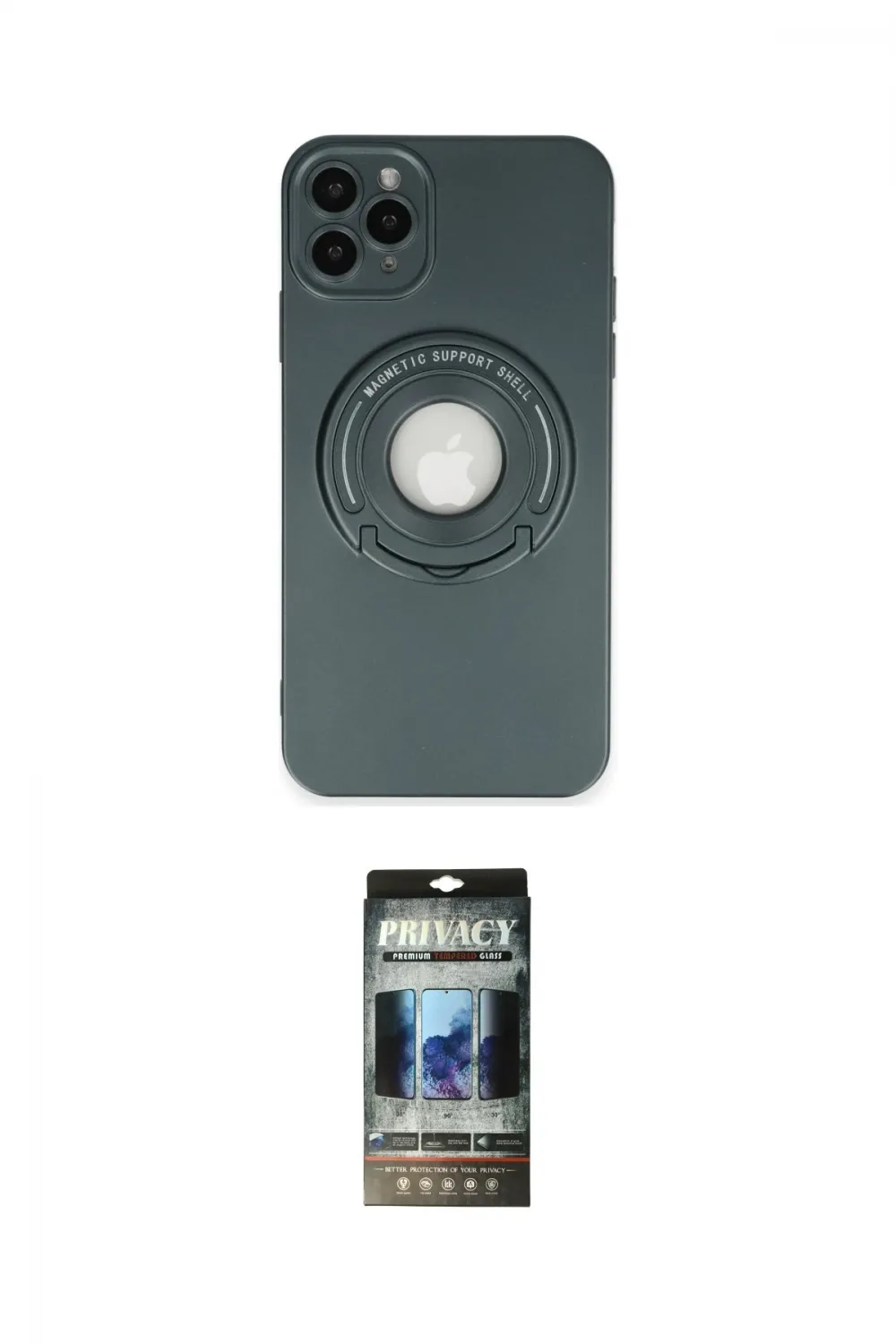 ieg™ iPhone 12 Pro Kılıf Eksen Klasik Prime - Siyah 34D Hayalet Izgaralı Cam