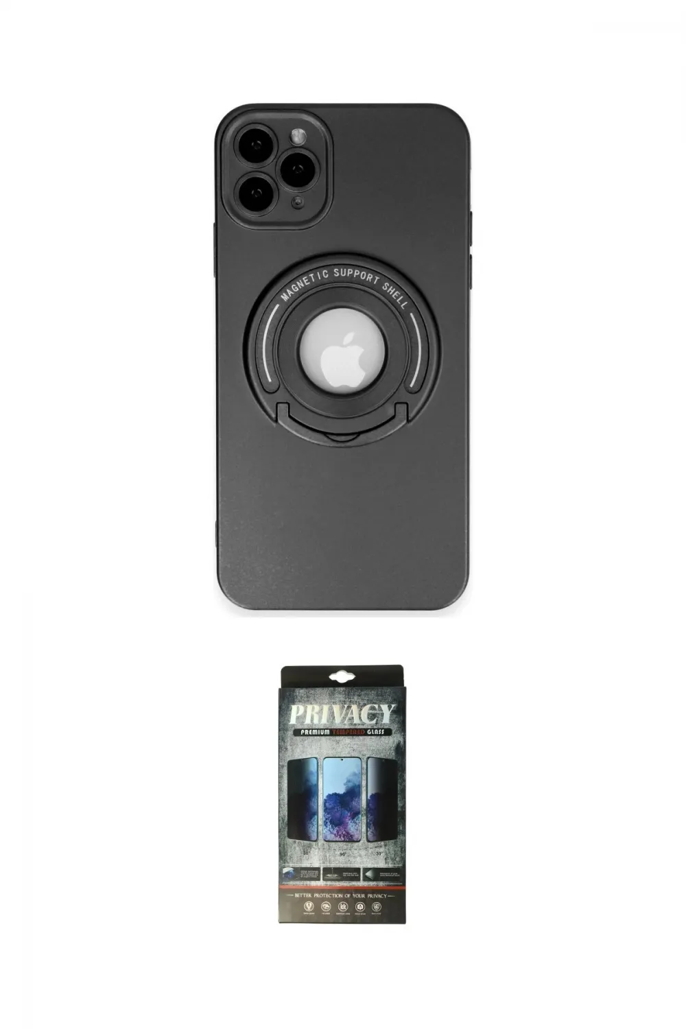 ieg™ iPhone 12 Pro Kılıf Eksen Klasik Prime - Siyah 34D Hayalet Izgaralı Cam