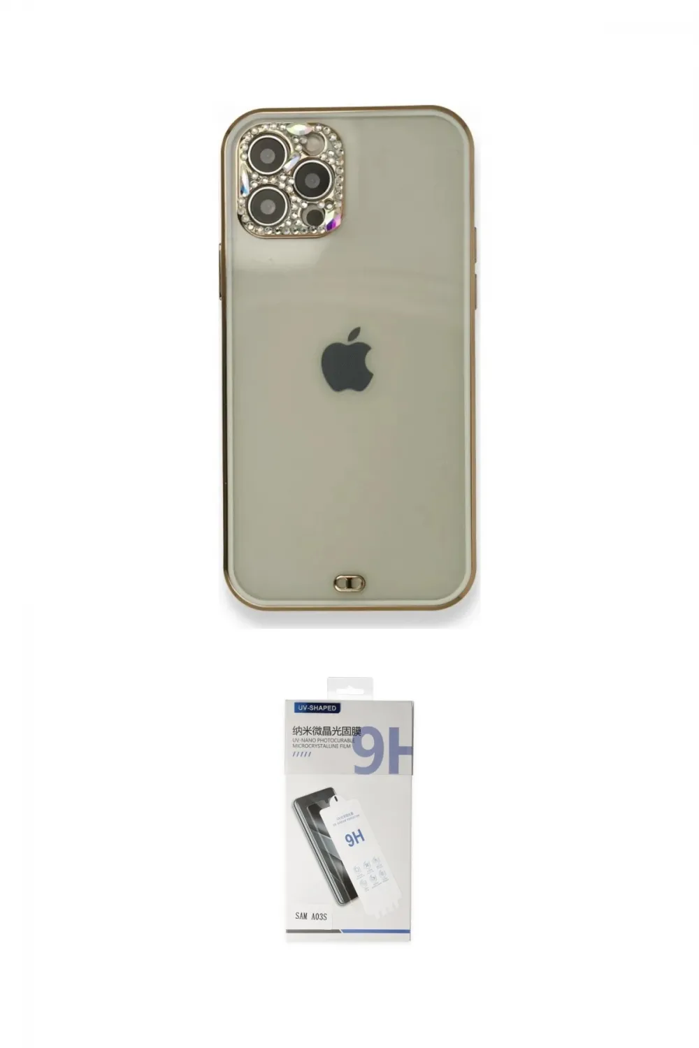 ieg™ iPhone 12 Pro Kılıf Eksen Minimal Koleksiyonu - Şeffaf Uv Polymer Nano Ekran Koruyucu