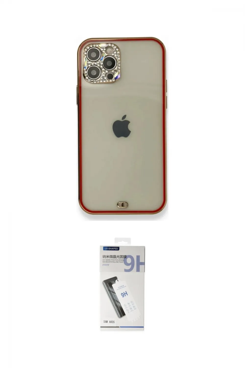 ieg™ iPhone 12 Pro Kılıf Eksen Minimal Koleksiyonu - Şeffaf Uv Polymer Nano Ekran Koruyucu