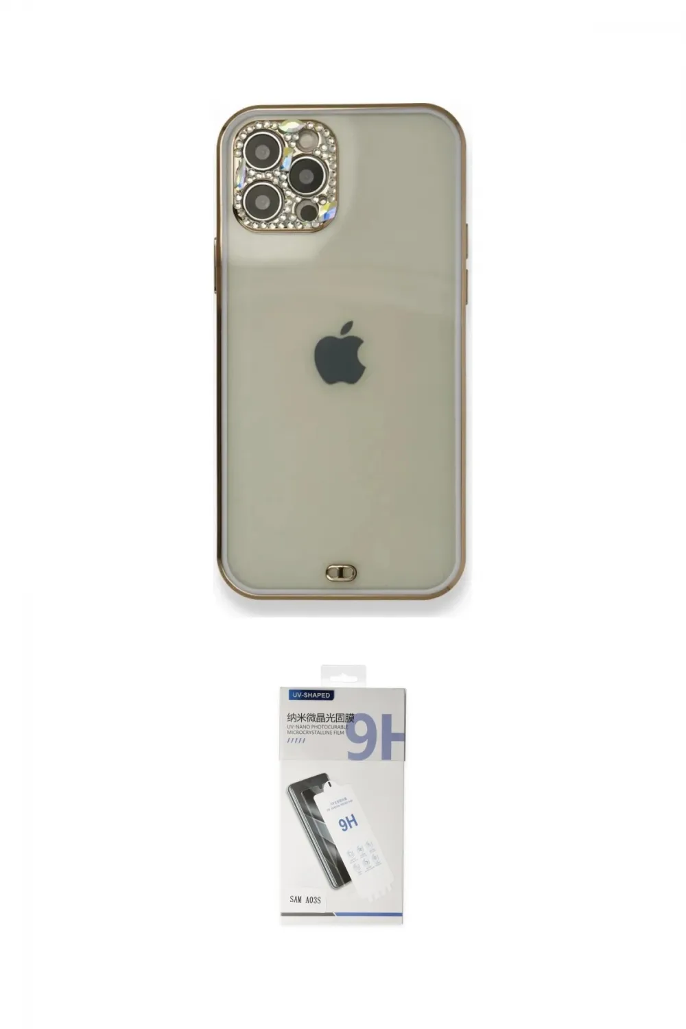 ieg™ iPhone 12 Pro Kılıf Eksen Minimal Koleksiyonu - Şeffaf Uv Polymer Nano Ekran Koruyucu
