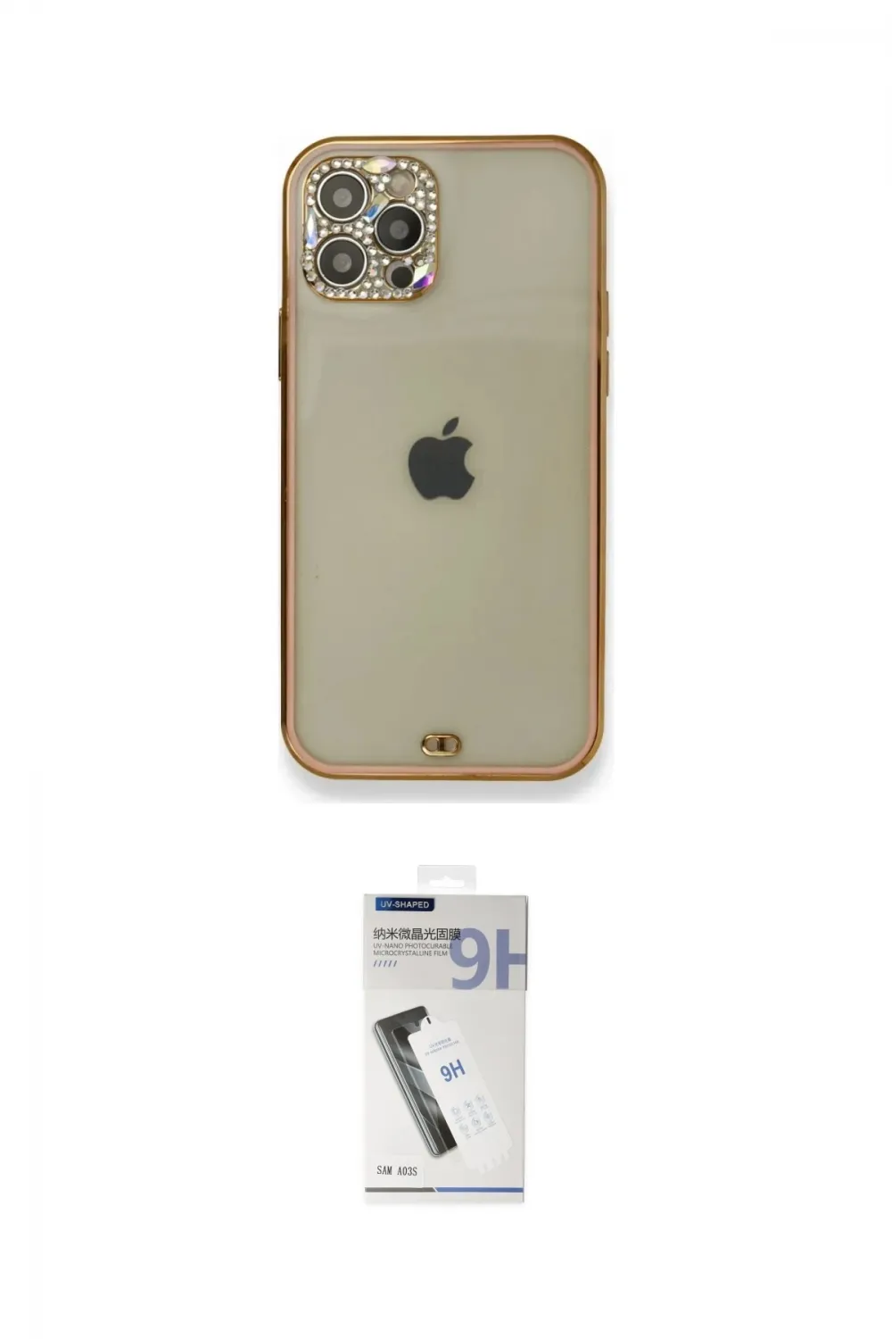 ieg™ iPhone 12 Pro Kılıf Eksen Minimal Koleksiyonu - Şeffaf Uv Polymer Nano Ekran Koruyucu