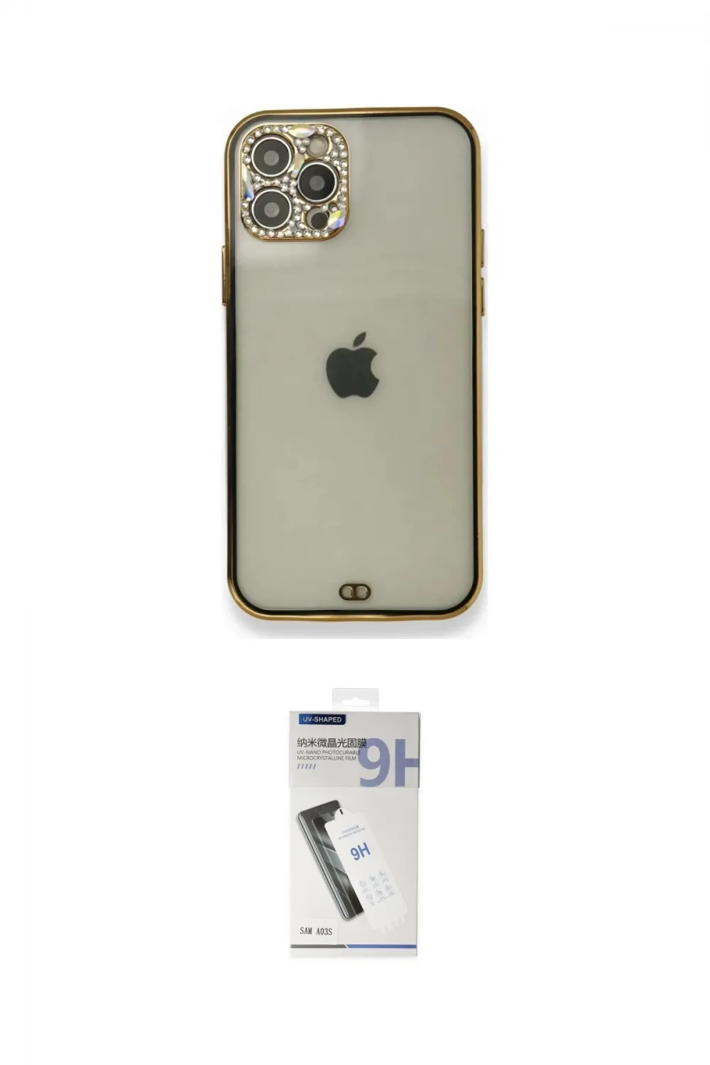 ieg™ iPhone 12 Pro Kılıf Eksen Minimal Koleksiyonu - Şeffaf Uv Polymer Nano Ekran Koruyucu