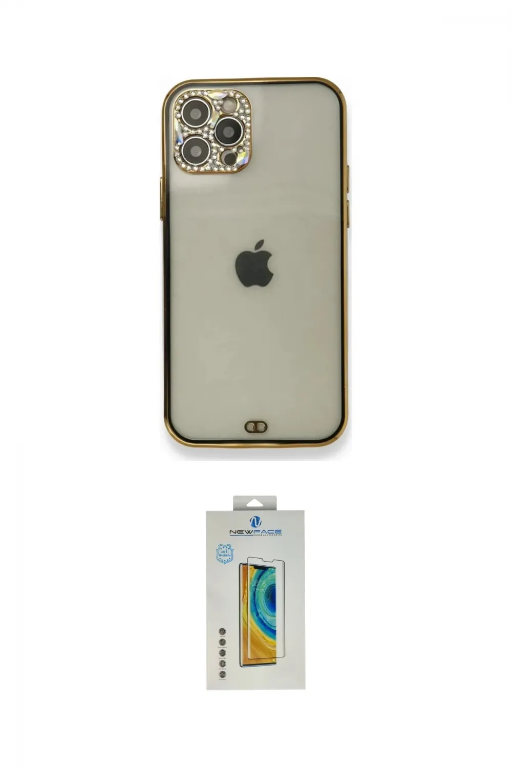 ieg™ iPhone 12 Pro Kılıf Eksen Minimal Koleksiyonu - Siyah Polymer Nano Ekran Koruyucu