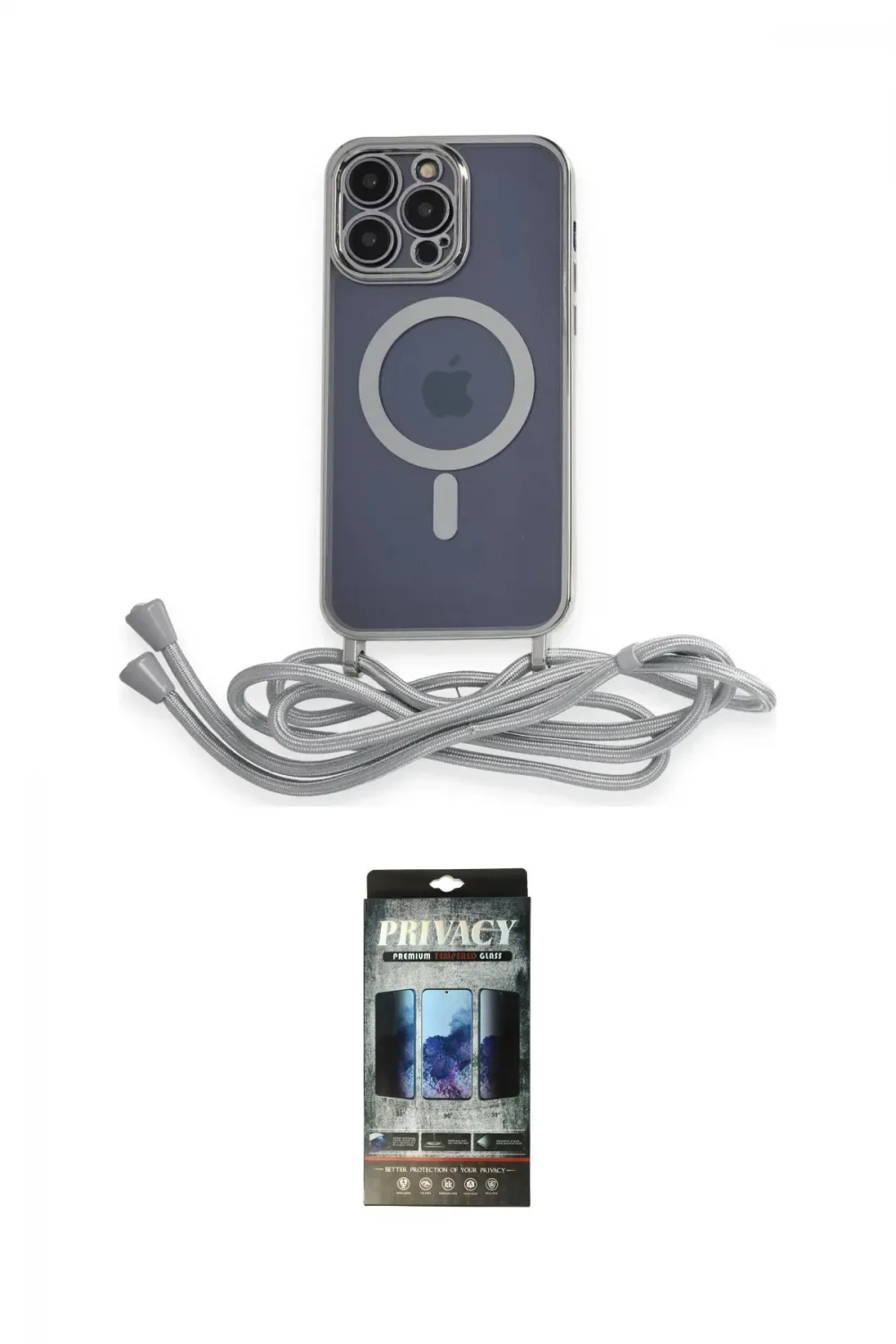 ieg™ iPhone 12 Pro Kılıf Eksen Özel Seri - Siyah 34D Hayalet Izgaralı Cam