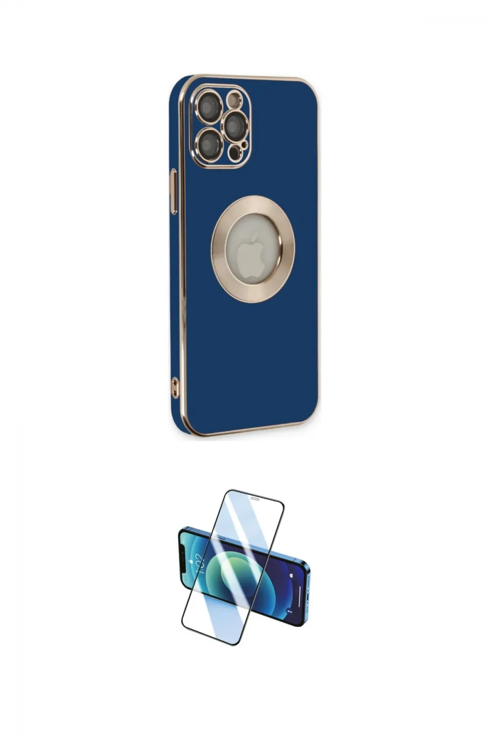 ieg™ iPhone 12 Pro Kılıf İz Form Serisi - Siyah 3D Antistatik Seramik Nano Ekran Koruyucu
