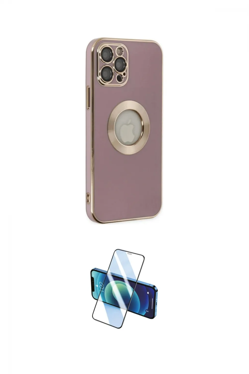 ieg™ iPhone 12 Pro Kılıf İz Form Serisi - Siyah 3D Antistatik Seramik Nano Ekran Koruyucu