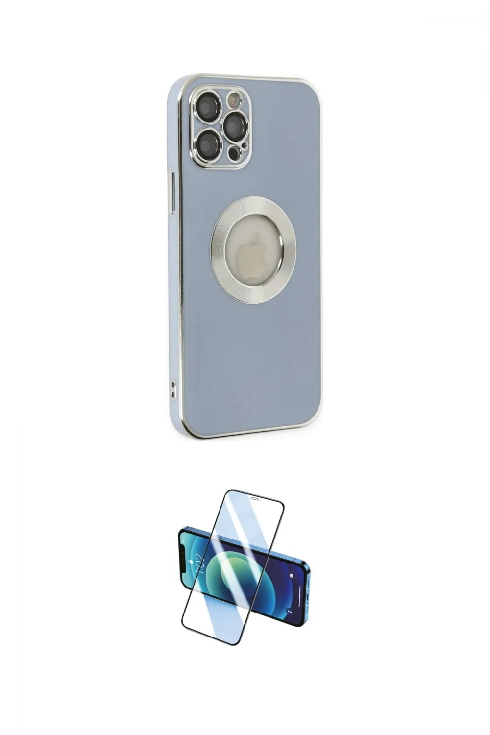 ieg™ iPhone 12 Pro Kılıf İz Form Serisi - Siyah 3D Antistatik Seramik Nano Ekran Koruyucu