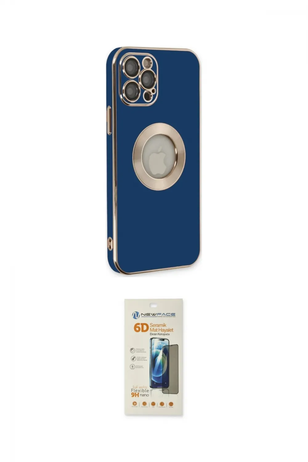 ieg™ iPhone 12 Pro Kılıf İz Form Serisi - Siyah 6D Mat Seramik Hayalet Nano Ekran Koruyucu