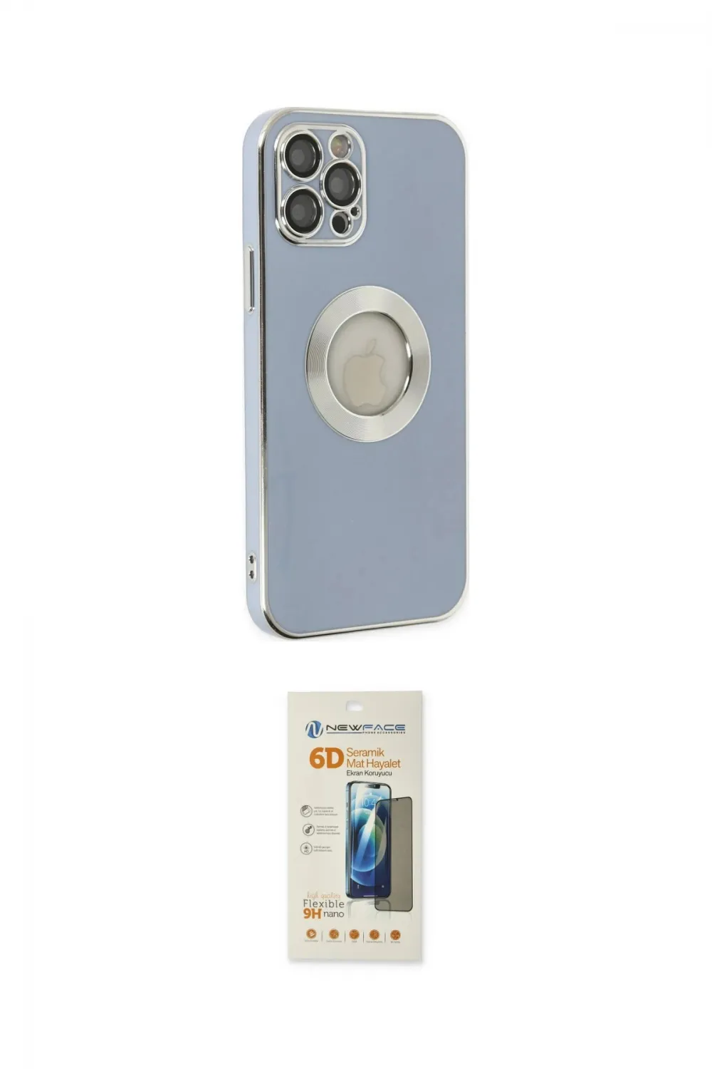 ieg™ iPhone 12 Pro Kılıf İz Form Serisi - Siyah 6D Mat Seramik Hayalet Nano Ekran Koruyucu