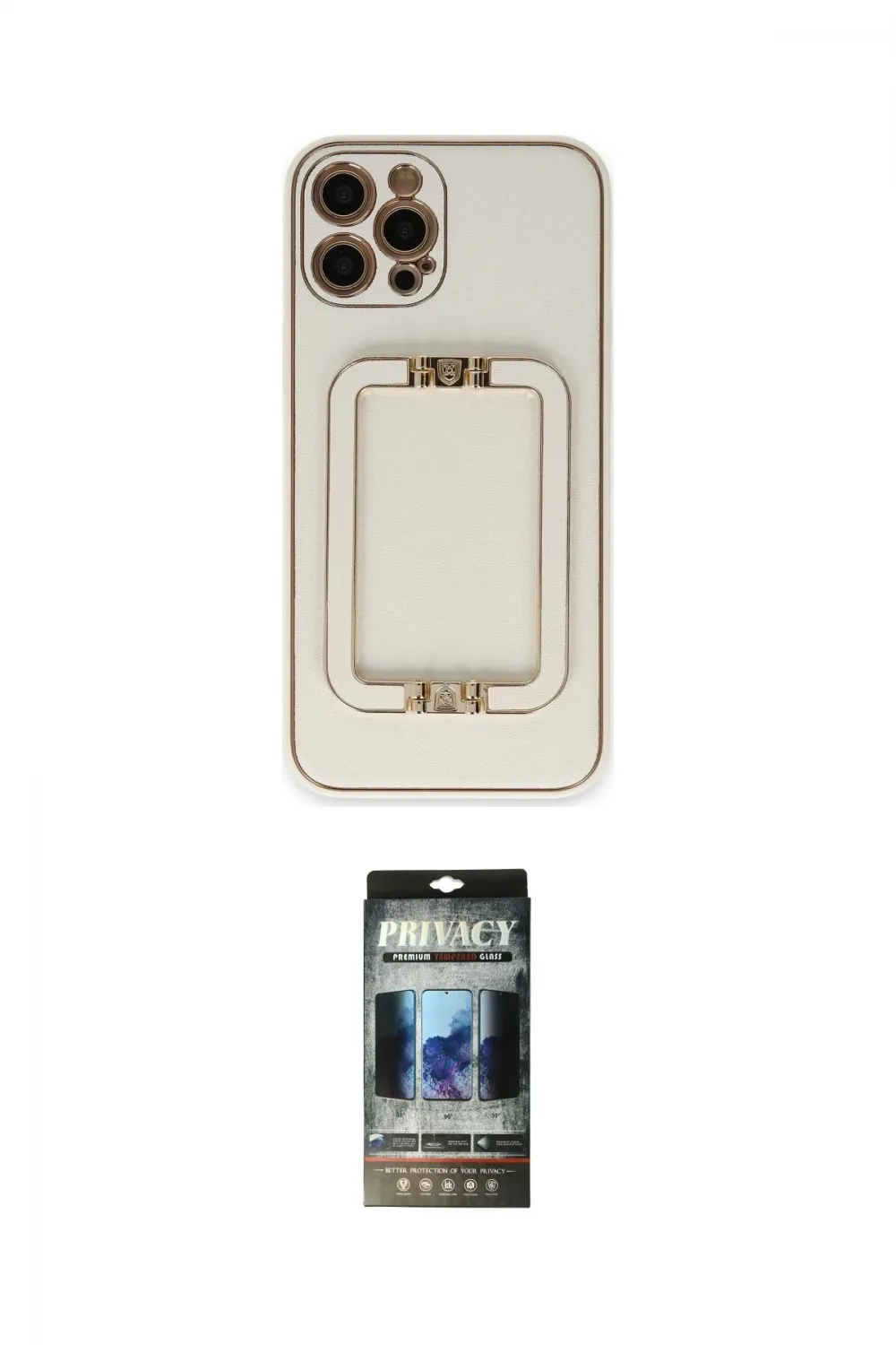 ieg™ iPhone 12 Pro Kılıf Kozmos Minimal Prime - Siyah 34D Hayalet Izgaralı Cam
