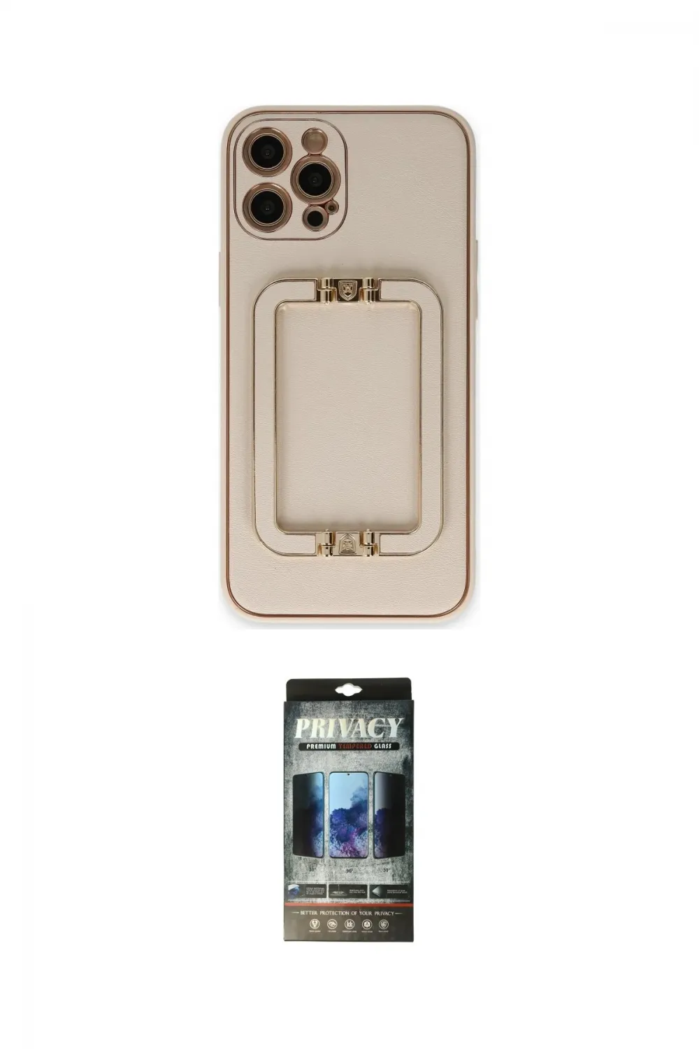 ieg™ iPhone 12 Pro Kılıf Kozmos Minimal Prime - Siyah 34D Hayalet Izgaralı Cam