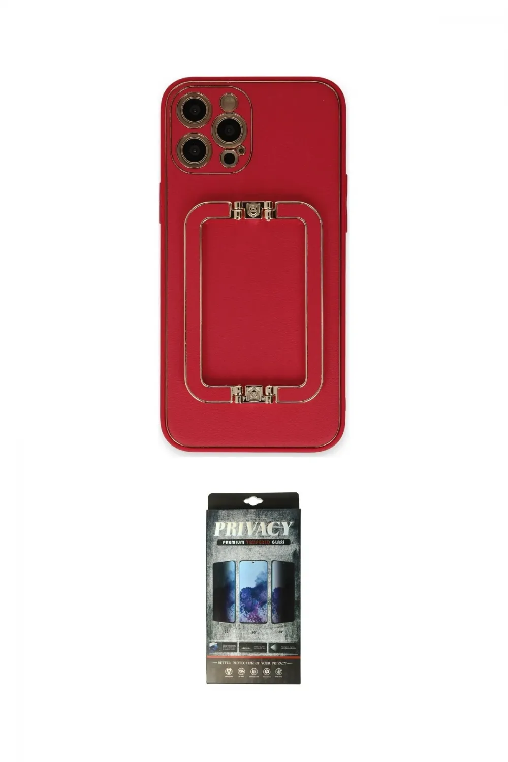 ieg™ iPhone 12 Pro Kılıf Kozmos Minimal Prime - Siyah 34D Hayalet Izgaralı Cam