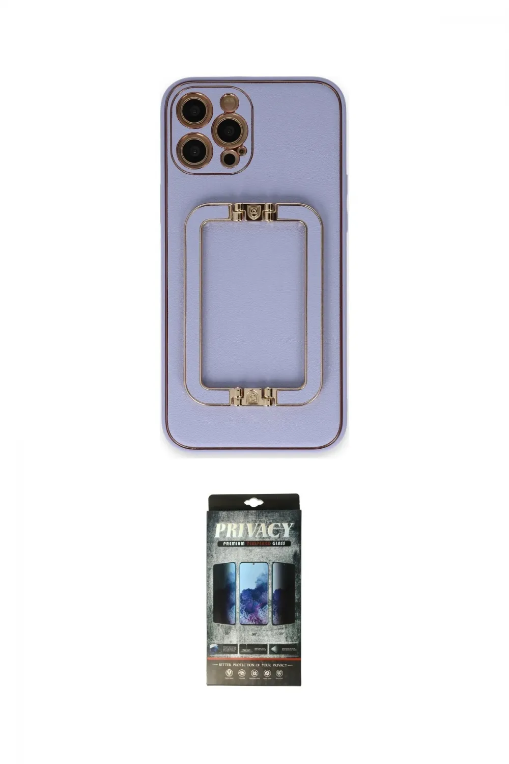ieg™ iPhone 12 Pro Kılıf Kozmos Minimal Prime - Siyah 34D Hayalet Izgaralı Cam