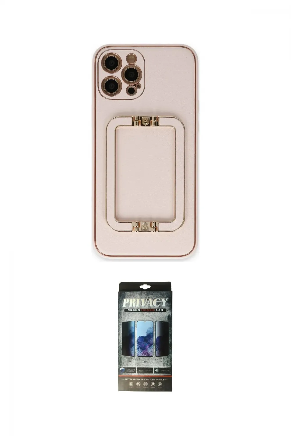 ieg™ iPhone 12 Pro Kılıf Kozmos Minimal Prime - Siyah 34D Hayalet Izgaralı Cam