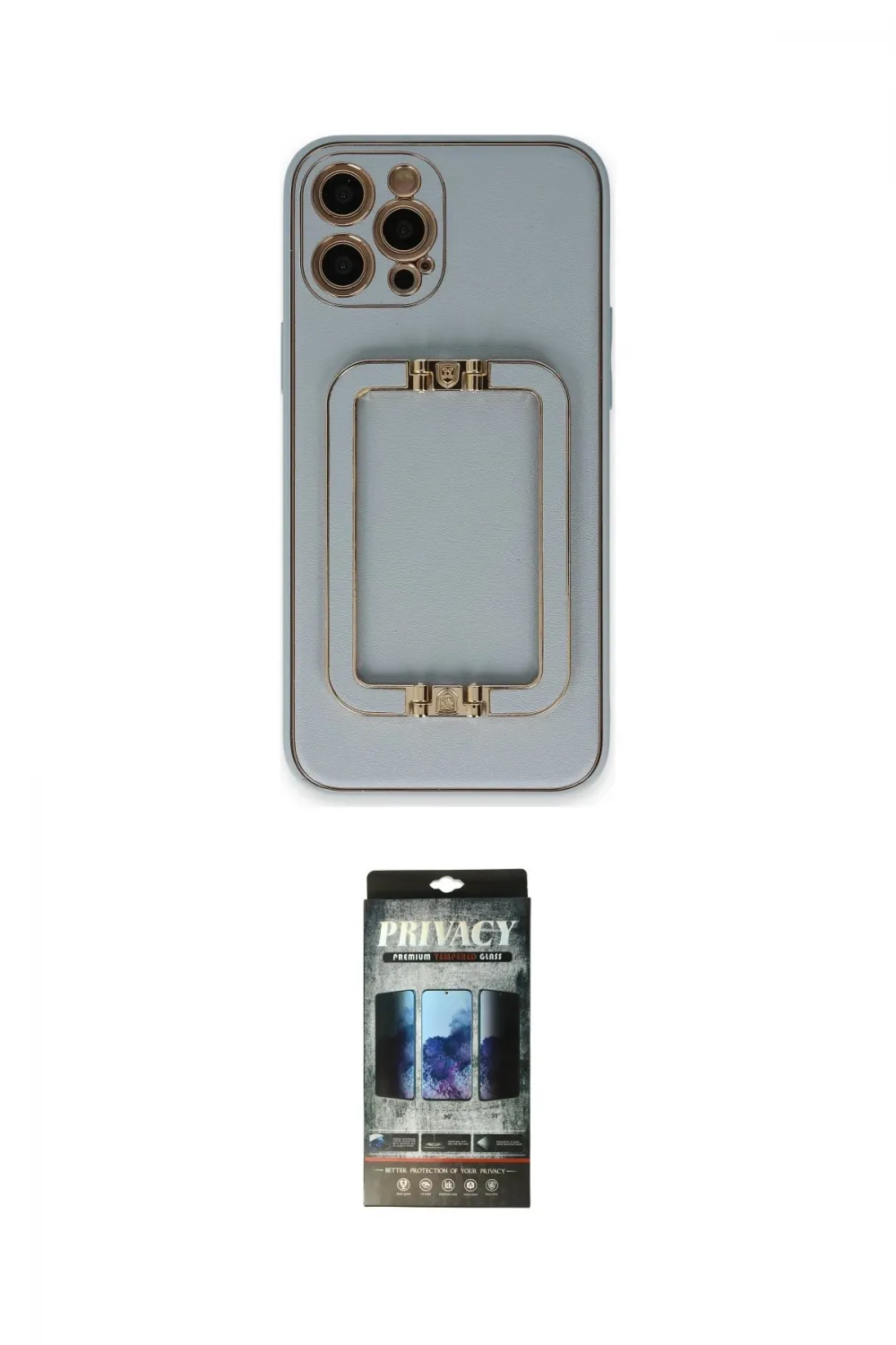ieg™ iPhone 12 Pro Kılıf Kozmos Minimal Prime - Siyah 34D Hayalet Izgaralı Cam