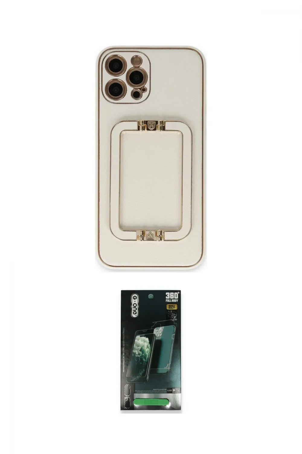 ieg™ iPhone 12 Pro Kılıf Kozmos Minimal Prime - Siyah 360 Mat Full Body Arka Koruyucu