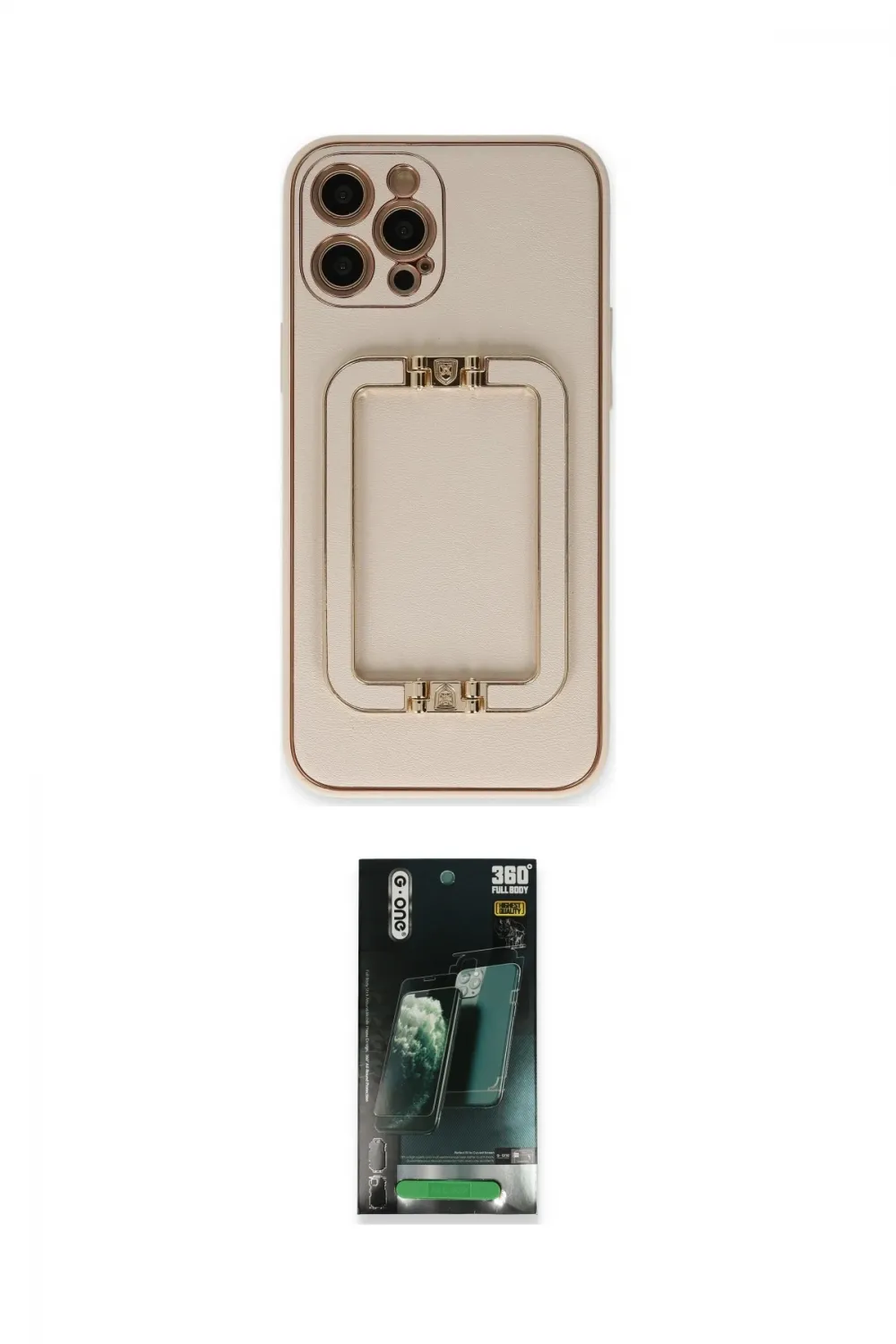 ieg™ iPhone 12 Pro Kılıf Kozmos Minimal Prime - Siyah 360 Mat Full Body Arka Koruyucu