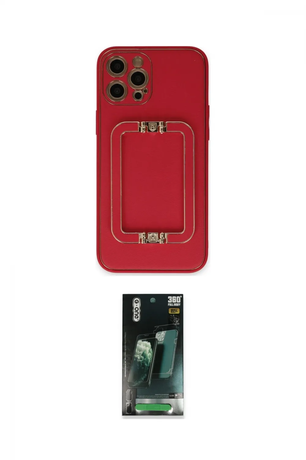 ieg™ iPhone 12 Pro Kılıf Kozmos Minimal Prime - Siyah 360 Mat Full Body Arka Koruyucu