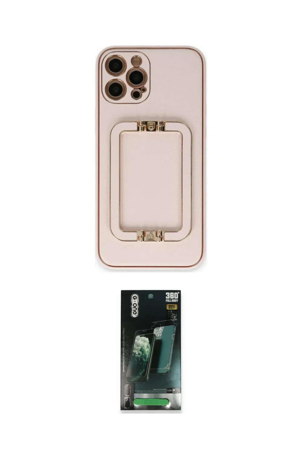 ieg™ iPhone 12 Pro Kılıf Kozmos Minimal Prime - Siyah 360 Mat Full Body Arka Koruyucu