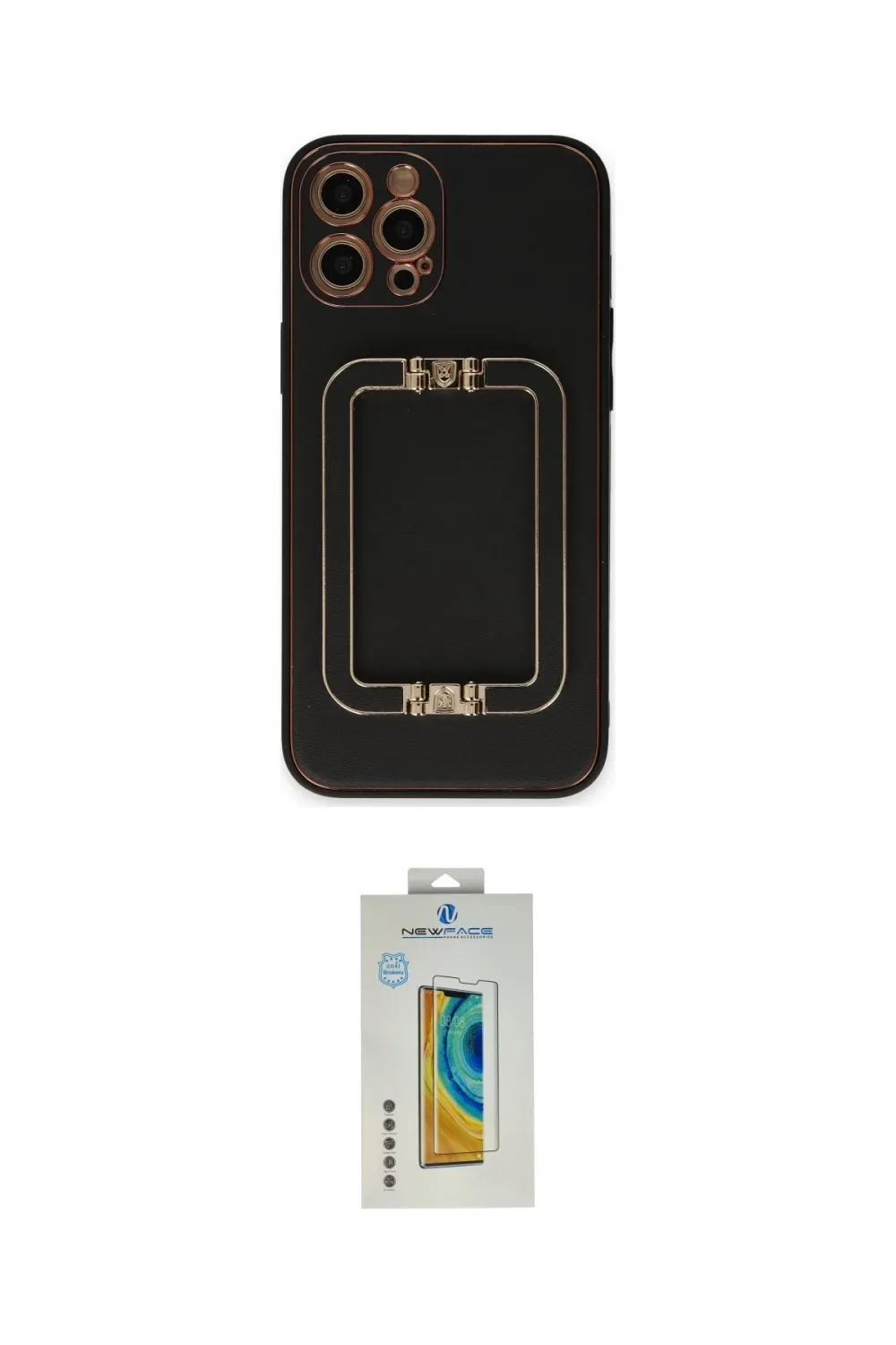 ieg™ iPhone 12 Pro Kılıf Kozmos Minimal Prime - Siyah Polymer Nano Ekran Koruyucu