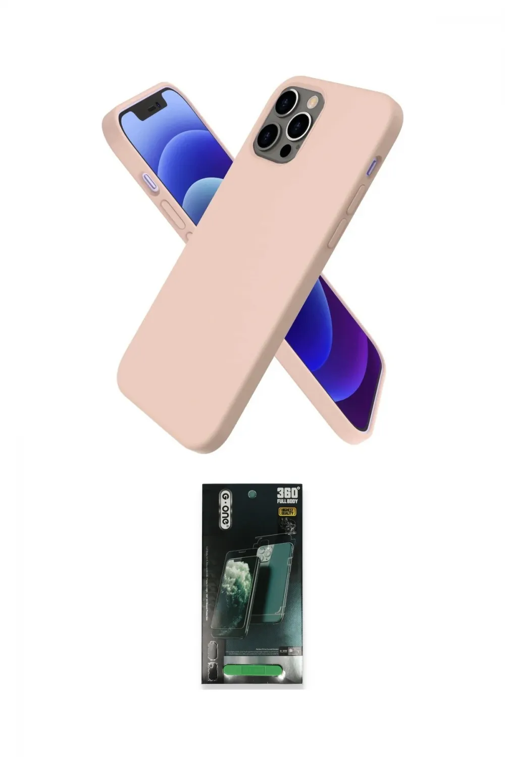 ieg™ iPhone 12 Pro Kılıf Kozmos Yansıma Özel Seri - Şeffaf 360 Full Body Arka Koruyucu