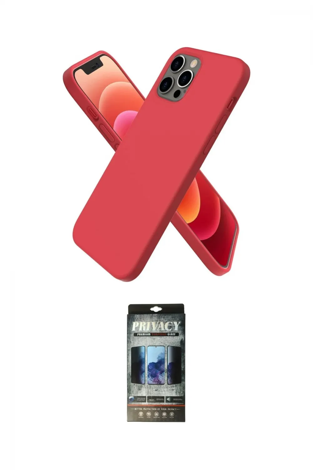ieg™ iPhone 12 Pro Kılıf Kozmos Yansıma Özel Seri - Siyah 34D Hayalet Izgaralı Cam