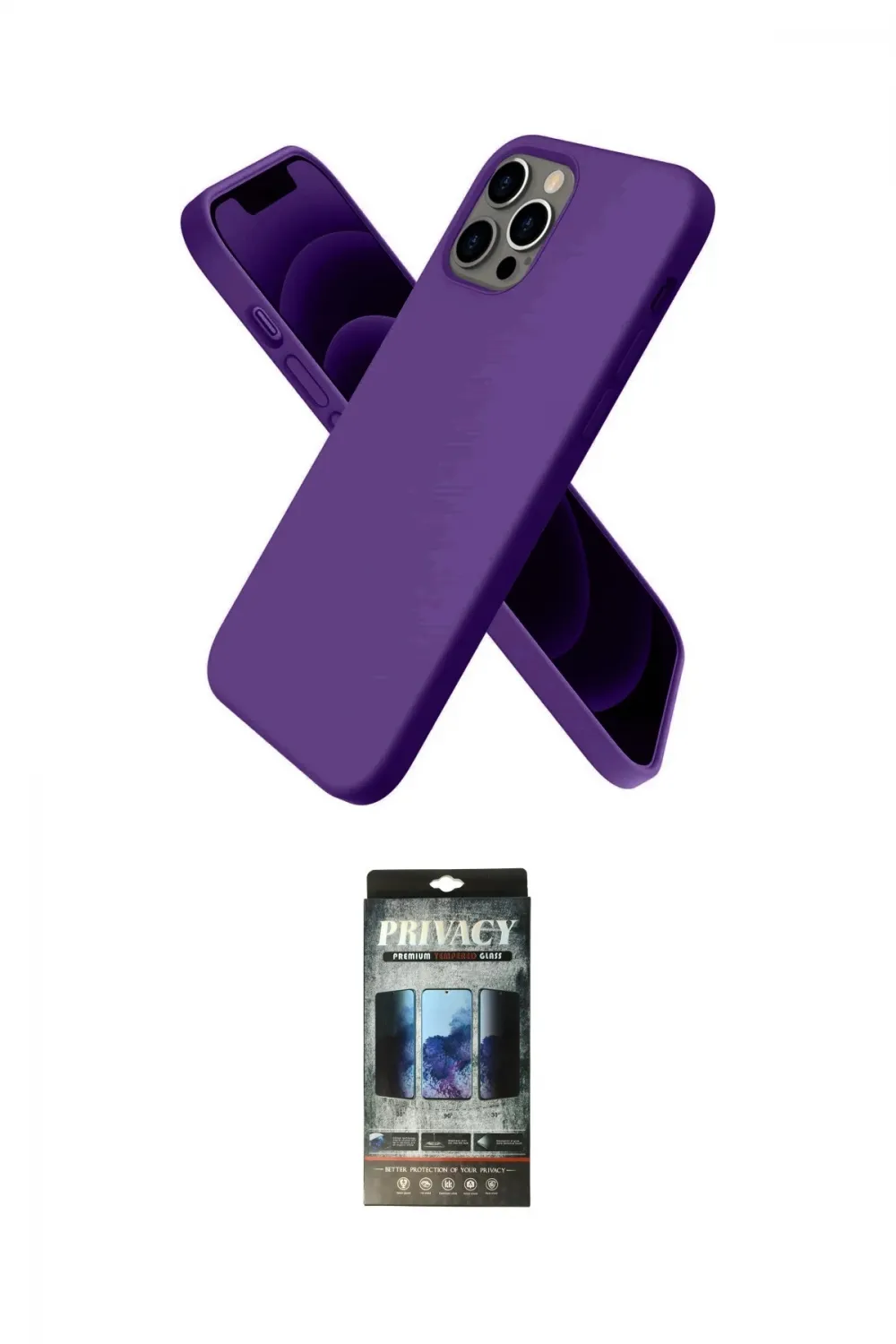 ieg™ iPhone 12 Pro Kılıf Kozmos Yansıma Özel Seri - Siyah 34D Hayalet Izgaralı Cam