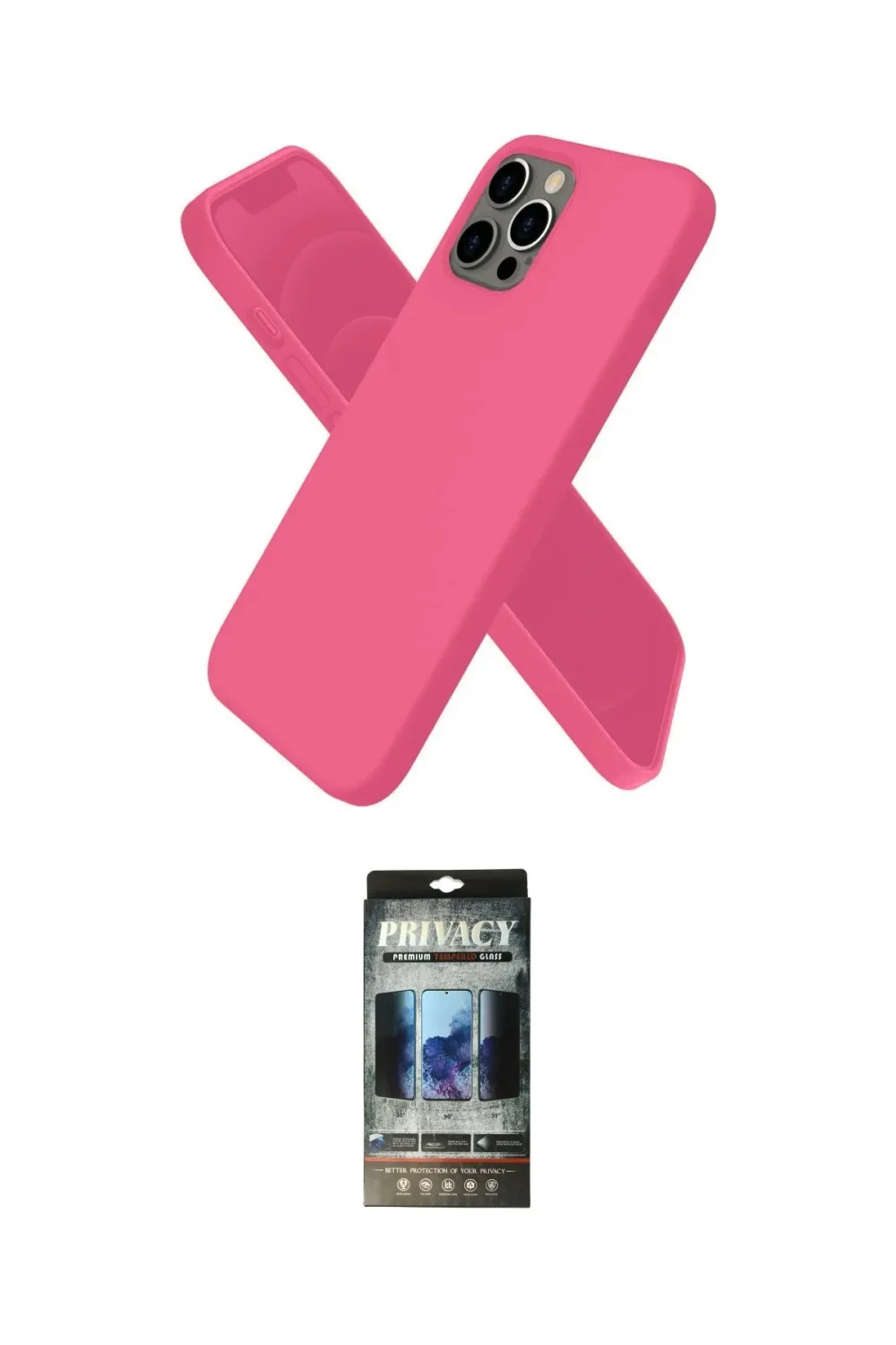 ieg™ iPhone 12 Pro Kılıf Kozmos Yansıma Özel Seri - Siyah 34D Hayalet Izgaralı Cam