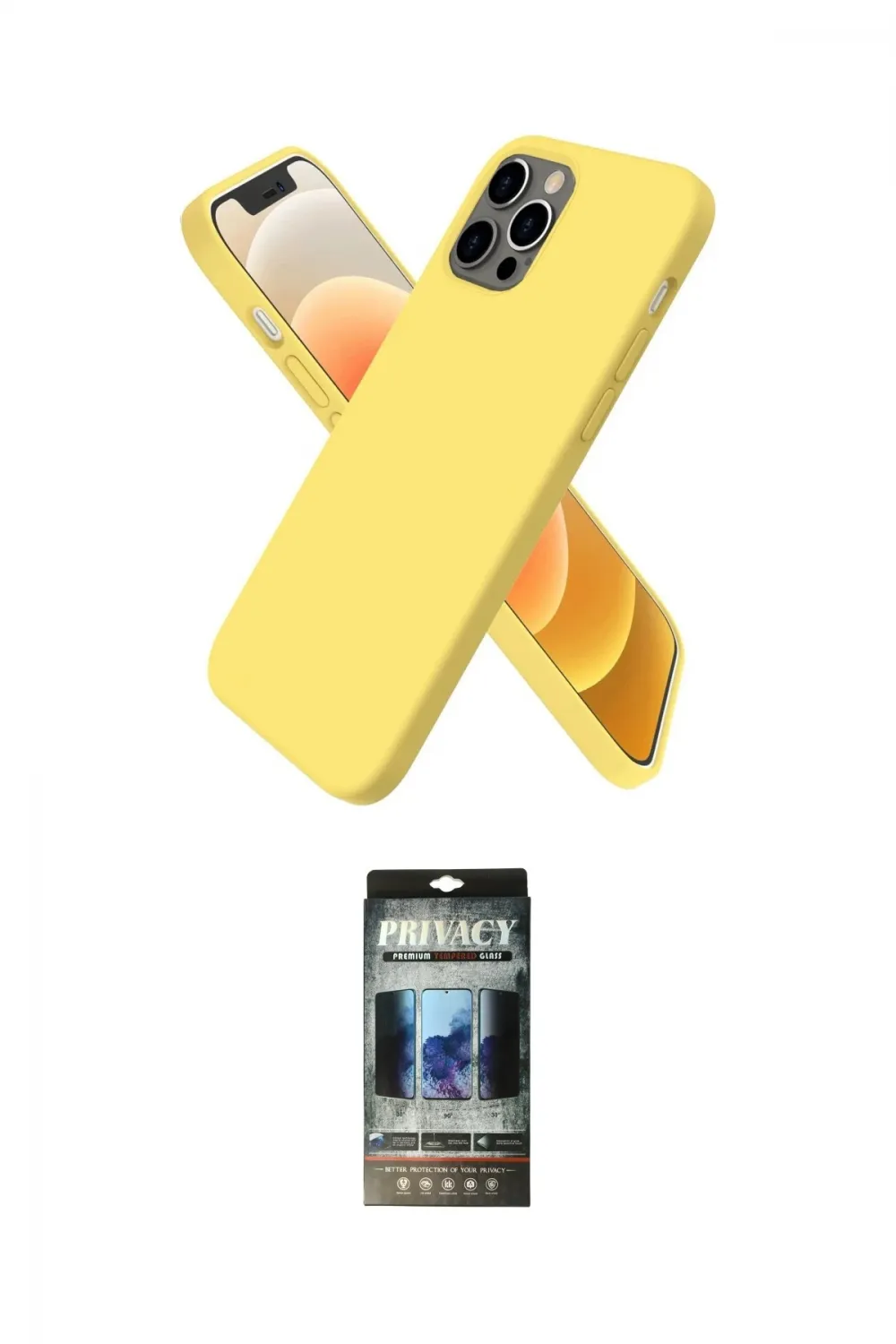 ieg™ iPhone 12 Pro Kılıf Kozmos Yansıma Özel Seri - Siyah 34D Hayalet Izgaralı Cam