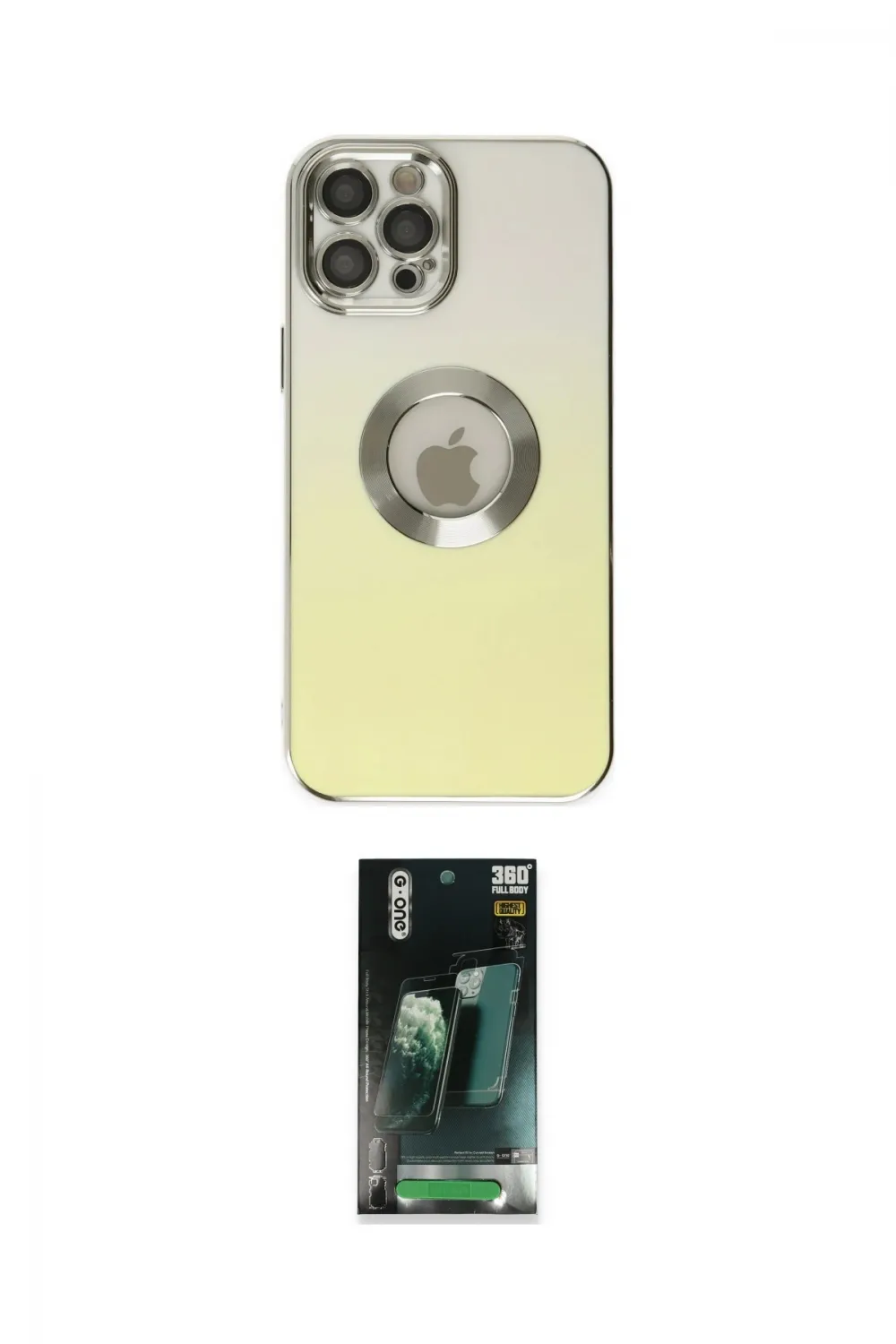 ieg™ iPhone 12 Pro Kılıf Kutup Yansıma Özel Seri - Şeffaf 360 Full Body Arka Koruyucu