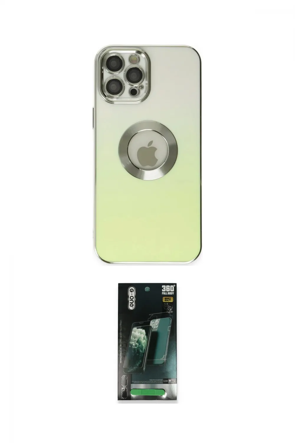 ieg™ iPhone 12 Pro Kılıf Kutup Yansıma Özel Seri - Siyah 360 Mat Full Body Arka Koruyucu