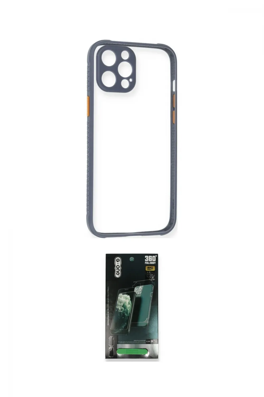 ieg™ iPhone 12 Pro Kılıf Nova Asil Özel Seri - Şeffaf 360 Full Body Arka Koruyucu