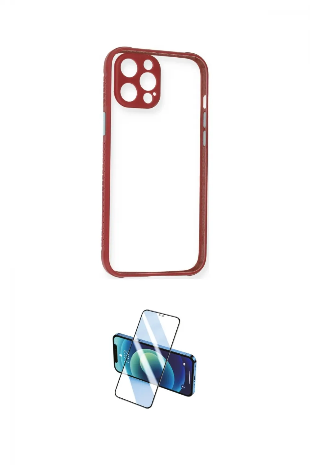 ieg™ iPhone 12 Pro Kılıf Nova Asil Özel Seri - Siyah 3D Antistatik Cam Ekran Koruyucu