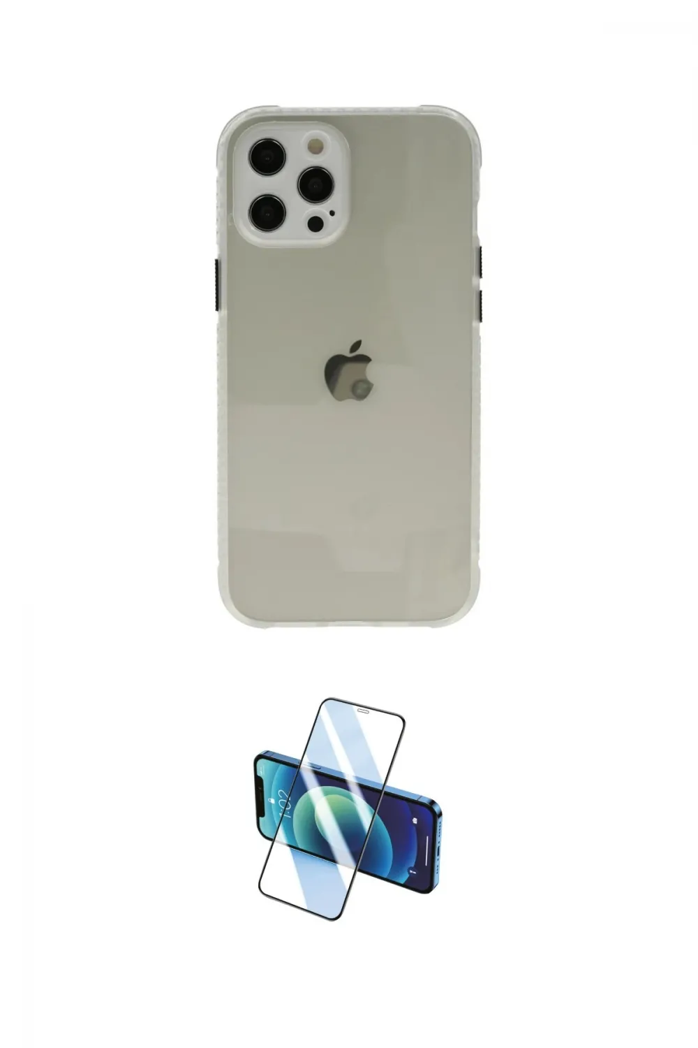ieg™ iPhone 12 Pro Kılıf Nova Asil Özel Seri - Siyah 3D Antistatik Seramik Nano Ekran Koruyucu