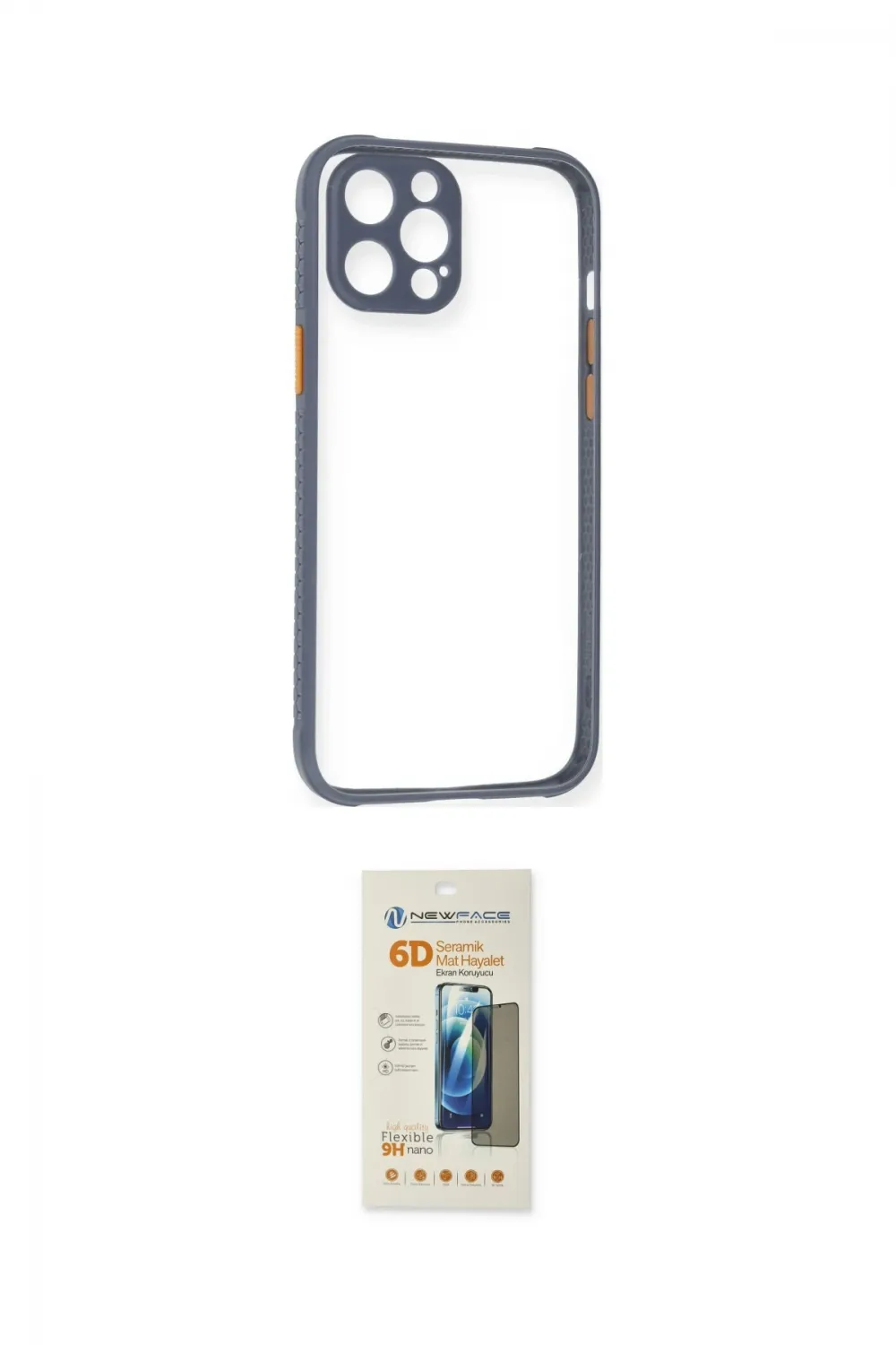 ieg™ iPhone 12 Pro Kılıf Nova Asil Özel Seri - Siyah 6D Mat Seramik Hayalet Nano Ekran Koruyucu