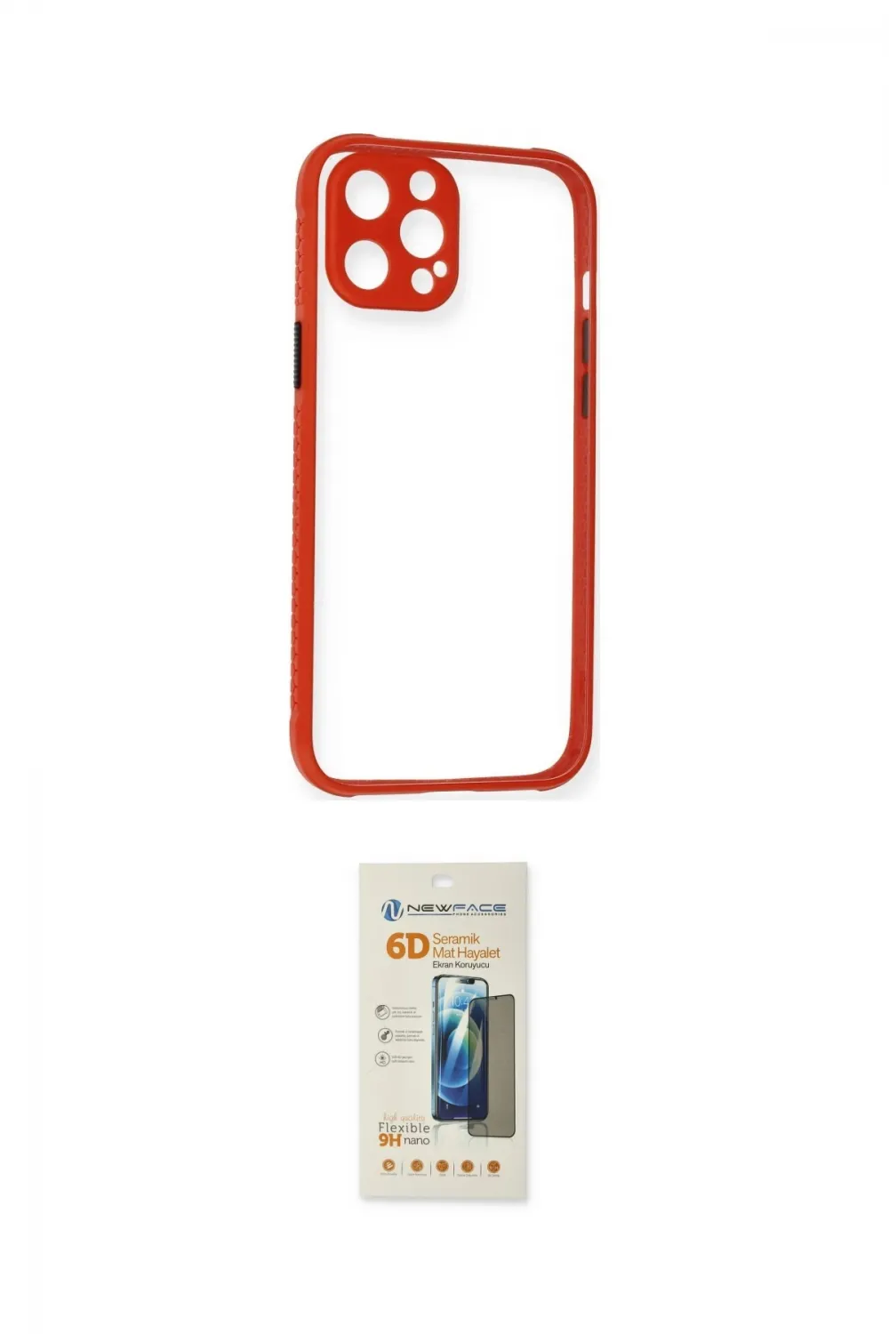ieg™ iPhone 12 Pro Kılıf Nova Asil Özel Seri - Siyah 6D Mat Seramik Hayalet Nano Ekran Koruyucu