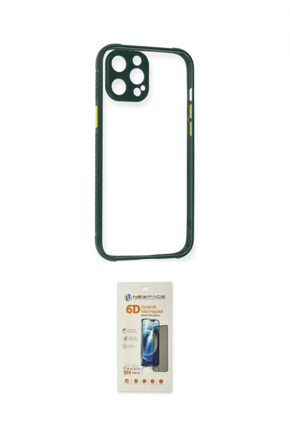 ieg™ iPhone 12 Pro Kılıf Nova Asil Özel Seri - Siyah 6D Mat Seramik Hayalet Nano Ekran Koruyucu