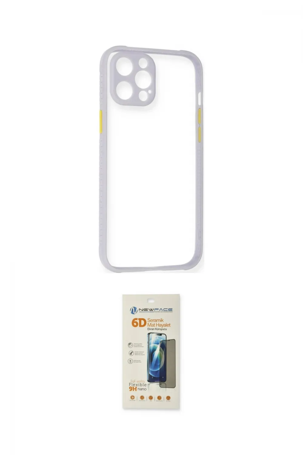 ieg™ iPhone 12 Pro Kılıf Nova Asil Özel Seri - Siyah 6D Mat Seramik Hayalet Nano Ekran Koruyucu