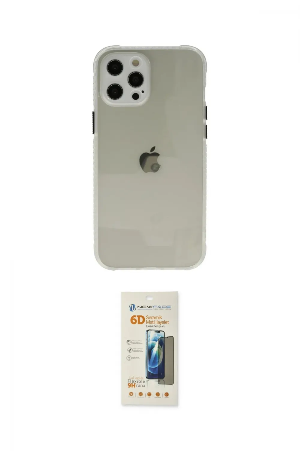 ieg™ iPhone 12 Pro Kılıf Nova Asil Özel Seri - Siyah 6D Mat Seramik Hayalet Nano Ekran Koruyucu