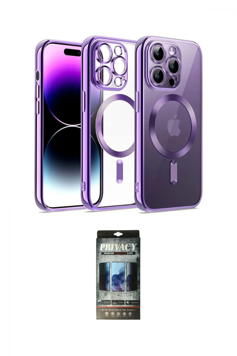 ieg™ iPhone 12 Pro Kılıf Nova Işık Özel Seri - Siyah 34D Hayalet Izgaralı Cam