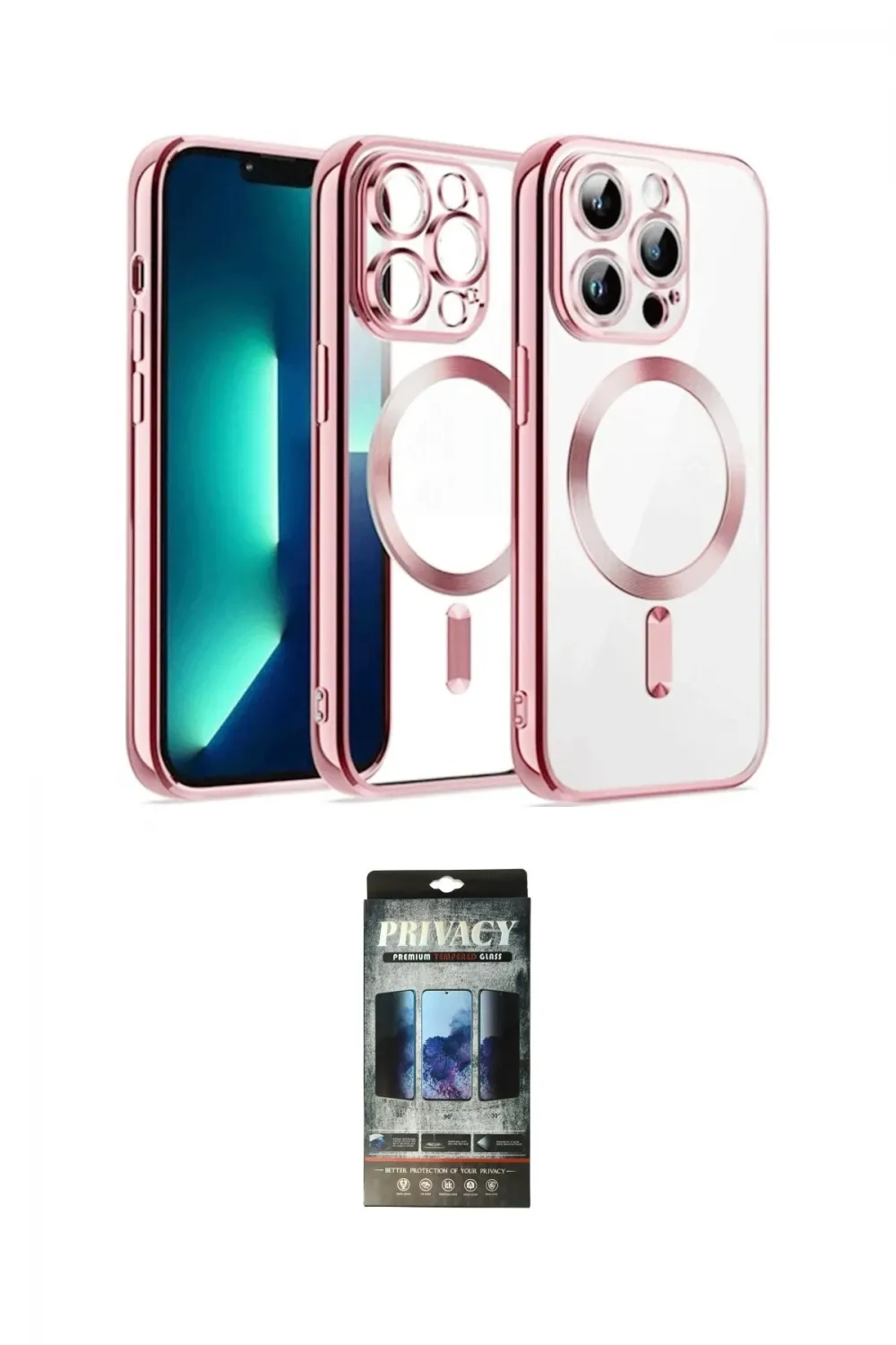 ieg™ iPhone 12 Pro Kılıf Nova Işık Özel Seri - Siyah 34D Hayalet Izgaralı Cam