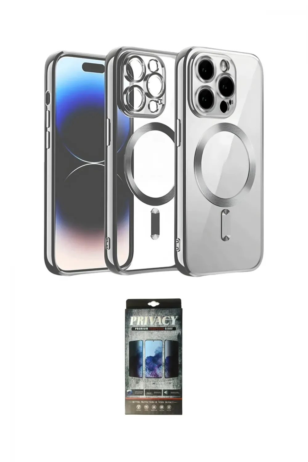 ieg™ iPhone 12 Pro Kılıf Nova Işık Özel Seri - Siyah 34D Hayalet Izgaralı Cam
