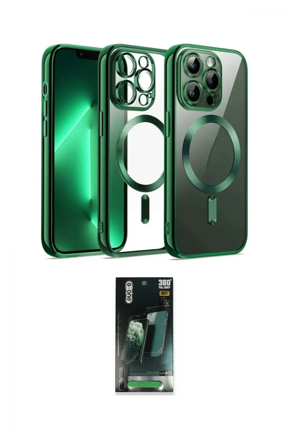 ieg™ iPhone 12 Pro Kılıf Nova Işık Özel Seri - Siyah 360 Mat Full Body Arka Koruyucu