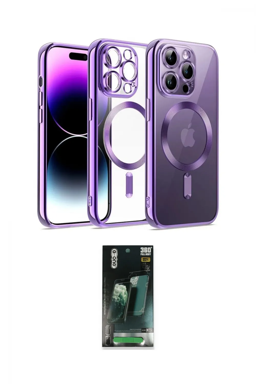 ieg™ iPhone 12 Pro Kılıf Nova Işık Özel Seri - Siyah 360 Mat Full Body Arka Koruyucu