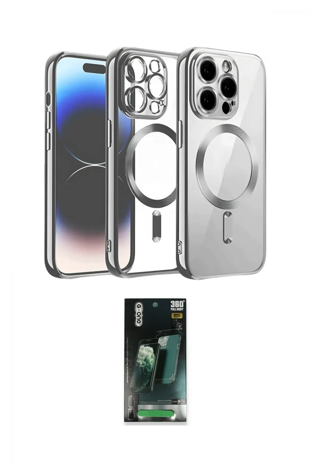 ieg™ iPhone 12 Pro Kılıf Nova Işık Özel Seri - Siyah 360 Mat Full Body Arka Koruyucu