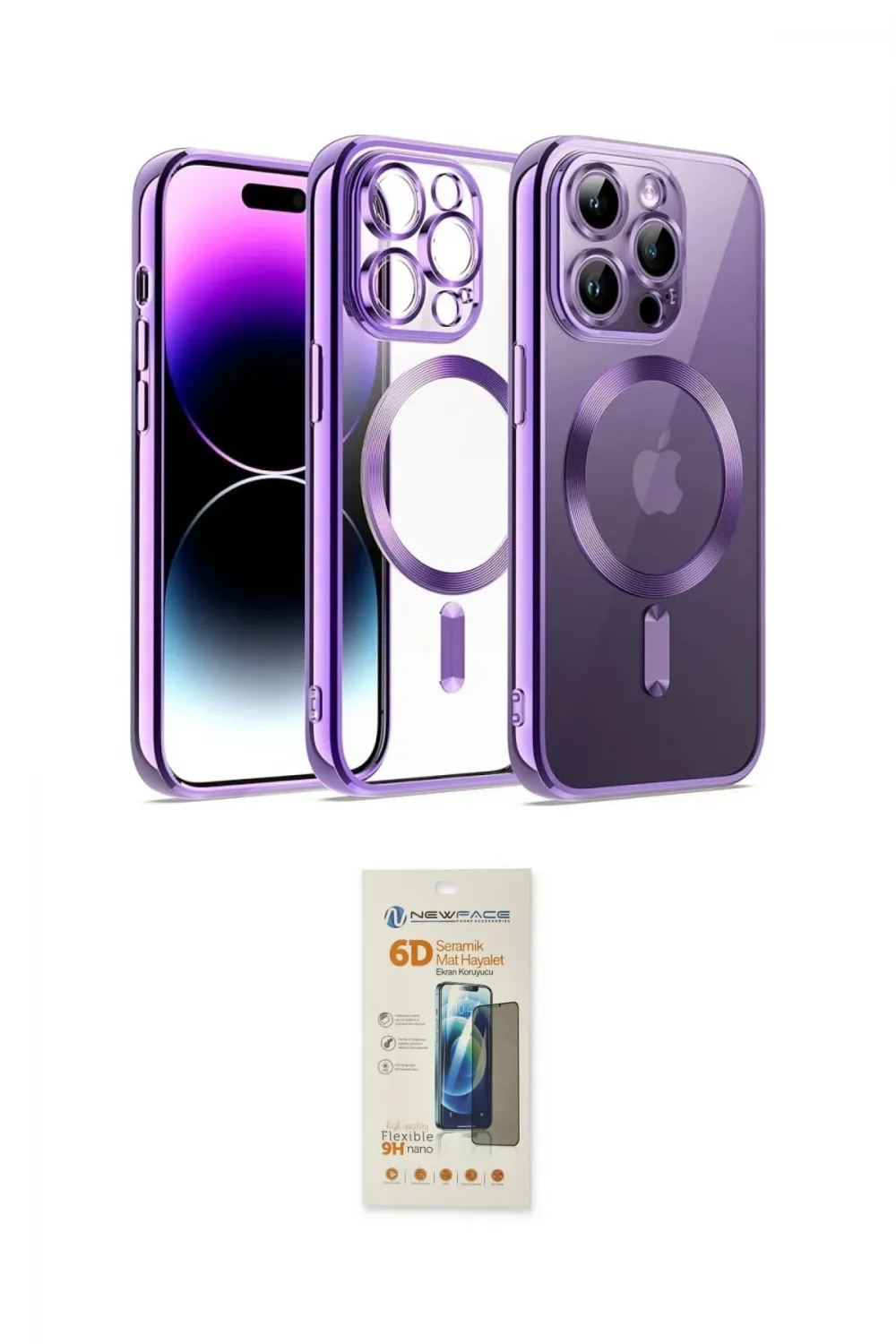 ieg™ iPhone 12 Pro Kılıf Nova Işık Özel Seri - Siyah 6D Mat Seramik Hayalet Nano Ekran Koruyucu