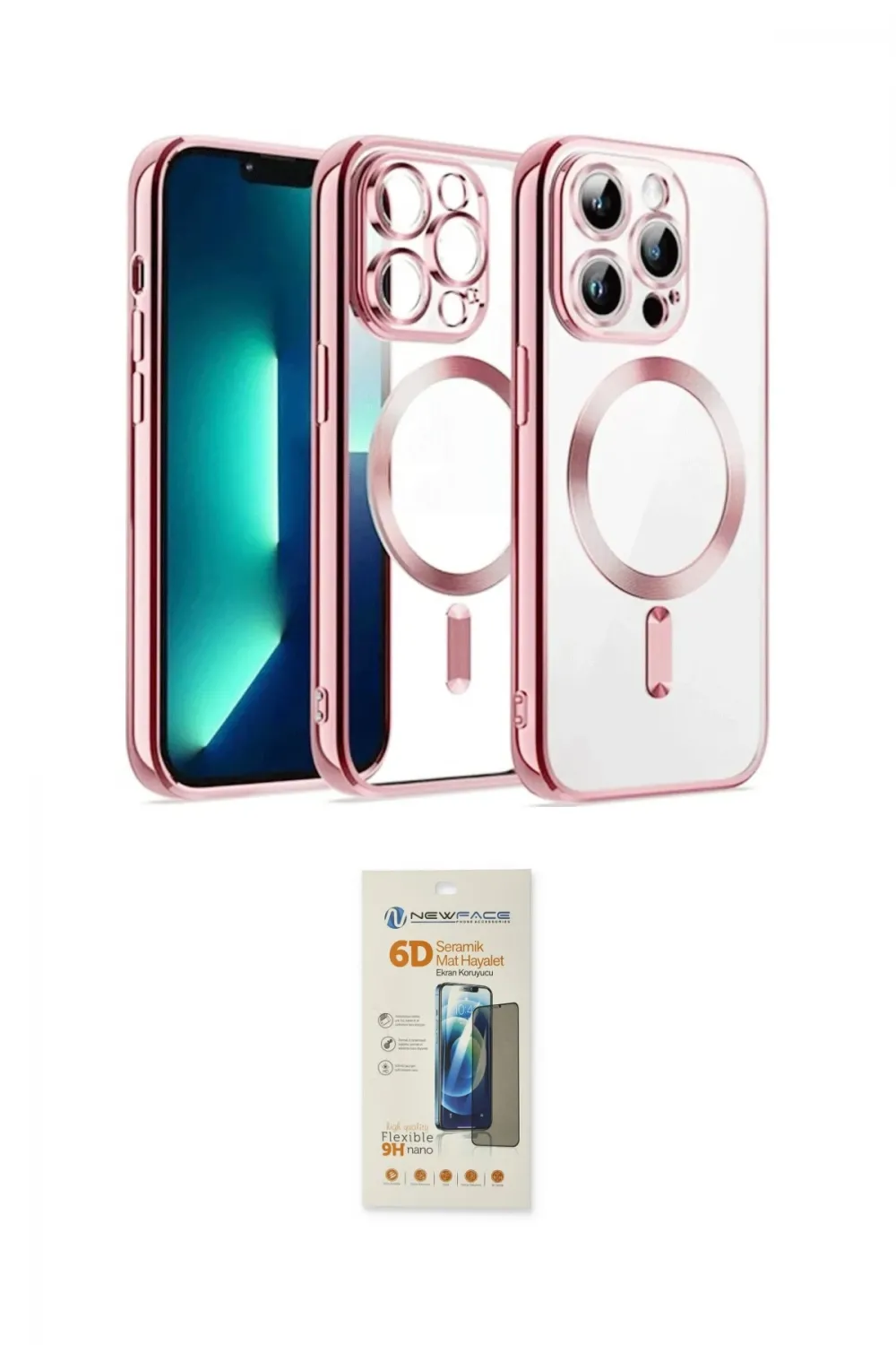 ieg™ iPhone 12 Pro Kılıf Nova Işık Özel Seri - Siyah 6D Mat Seramik Hayalet Nano Ekran Koruyucu