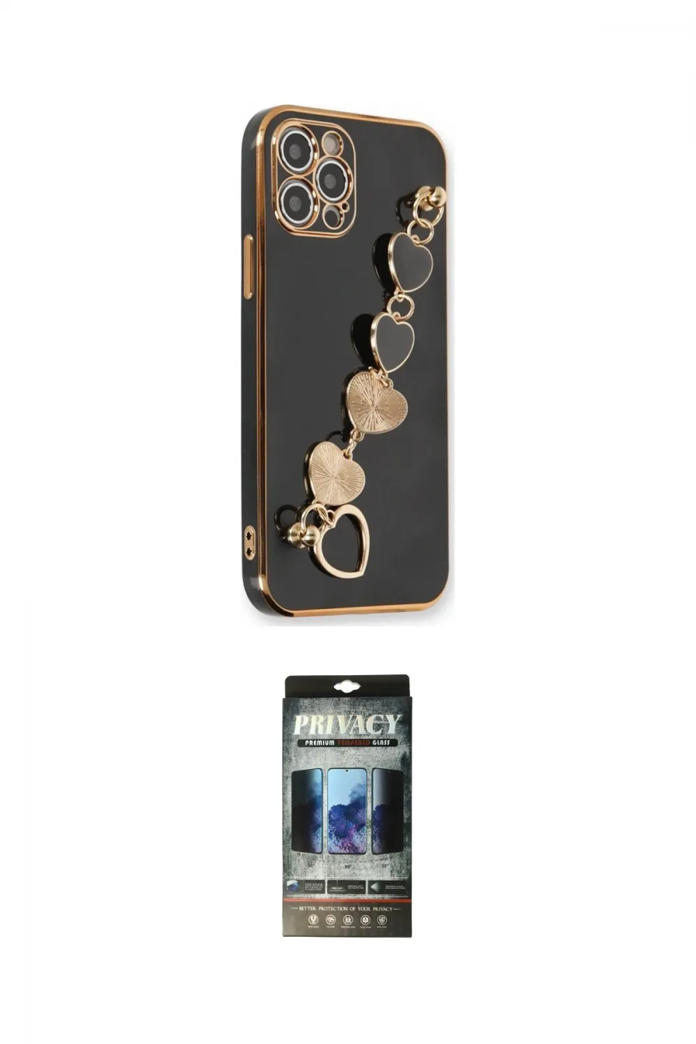 ieg™ iPhone 12 Pro Kılıf Nova Işık Prime - Siyah 34D Hayalet Izgaralı Cam